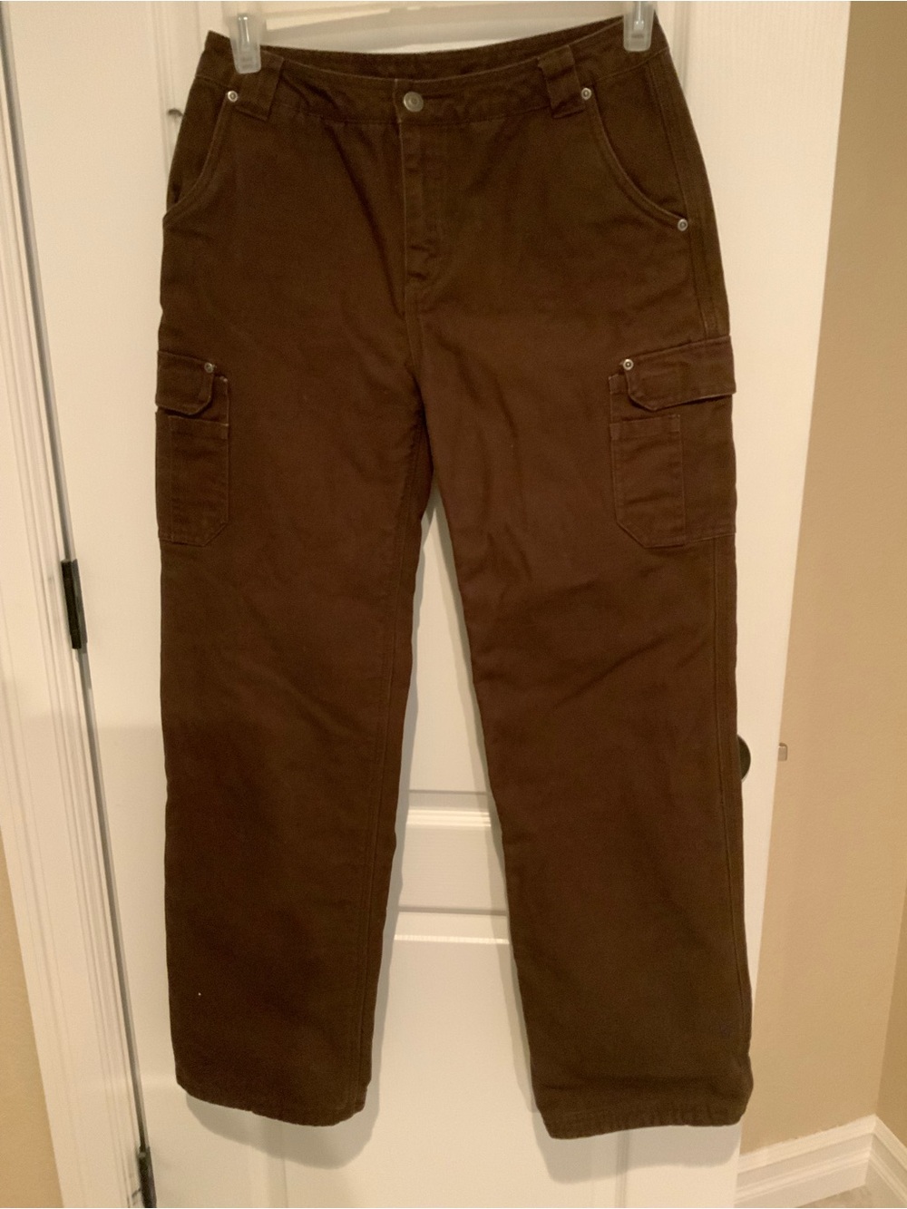 Duluth Trading Co Brown Women’s Flannel Lined  Cargo Pants SZ S